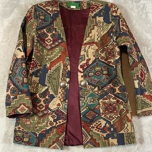 Wraps vintage western southwestern print blazer S